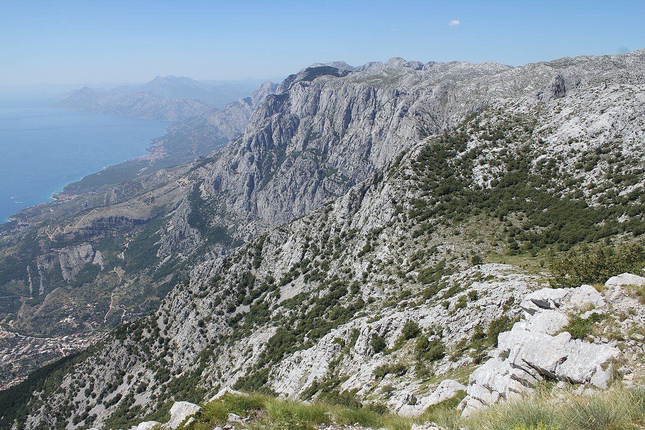 Rocky peaks and Adriatic views in Biokovo Nature Park near Makarska